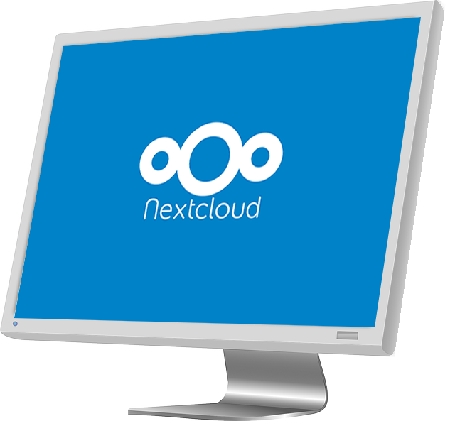 image of monitor showing nextcloud logo